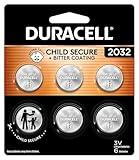 Duracell 2032 Lithium Battery. 6 Count Pack. Child Safety Features. Compatible with Apple AirTag, Key Fob, and other devices. CR2032 Battery Lithium Coin Battery. CR Lithium 3V Cell