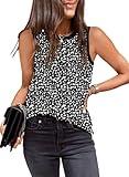 Dokotoo Plus Size Tank Top for Women Fashion Leopard Print Crewneck Sleeveless Shirts Tunic Basic Tees Casual Shirts Black XX-Large