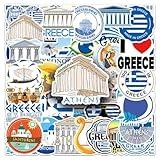 Yiwuzxmy 50 PCS Ancient Athens Greece Stickers, Aesthetic Greece Love Decals for Laptops, Bumpers, Greek Civilization Decor, Scrapbook, Helmet Wall Sticker, Kids, Teens, Students