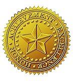 Great Papers! Star Embossed Official Gold Foil Certificate Seal for Achievements and Awards, 48 Count (903419)