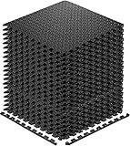 Walsai Exercise Mats Puzzle Foam Mats Gym Flooring Mat Cover 20 SQ.FT Interlocking Foam Mats with EVA Foam Floor Tiles for Home Gym Equipment Workouts (20pcs Black Exercise Mats)