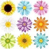 Censen 63 Pieces Sun Flower Cutouts Creative Springtime Butterfly Flowers Wall Decals Bulletin Board Set Paper Decorations for Wall Summer Bulletin Board for Classroom School Birthday Party(Classic)
