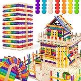 1000Pcs Colorful Sawtooth Wood Craft Sticks, Natural Jumbo Sawtooth Popsicle Sticks for DIY Craft, Kids Education Supplies