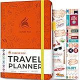 Clever Fox Travel Journal – Vacation & Trip Organizer with Budget Plan, Packing List, Travelling Expense Tracker, A5 (Orange)