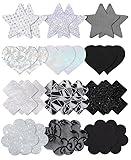 Tripetals Pasties Pack Rave Glitters Sticky Nipple Covers Small Large Breast Petals Pasty Thin Boob Pasties - 12 Pairs Black and Silver
