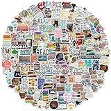 200PCS Bulk Book Stickers, Inspirational Reading Water Bottle Stickers for Kids Teens Students Teachers, Reading Lovers Book Accessories, Bookish, Vinyl Waterproof Decals