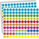 Garage Sale Price Stickers, 2040 Pieces Yard Sales Sticker 3/4 Inch Round Price Tags Labels, Multiple Denominations, Bright Colors