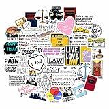 BulbaCraft 100 Pcs Law School Stickers, Lawyer Stickers, Law School Gifts, Gifts for Women & Men