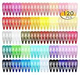 120 Pack Colorful Barrettes, 2 Inch Barrettes Metal Snap Hair Clips Candy Color Hair Accessories for Kids Teens, Toddlers,Women(40 Colors)