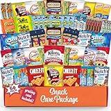 Snack box care package Candy Variety Pack snack Box (60 Count) Gift Baskets for Kids Adults Teens Family College Student - Crave Food Birthday Arrangement Candy Chips Cookies