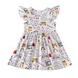 Toddler Little Girls Back to School Dresses -Apple, Pencils, Notebooks, Bookworm, School Bus，Glue,Tellurion,Blackboard Rainbow Dresses (3/4T, Back to School E)