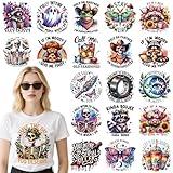 INCOK Sarcastic Quotes Iron on Transfers for T Shirts - 20 Sheets Funny DTF Transfers Ready to Press Cute Animal Iron on Decals Vinyl Design for Clothing Jacket Hat Bag DIY Costume Decorations