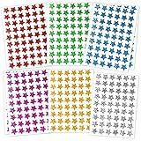 1620 Pack, 6 Colors, Holographic Small Star Stickers for Kids Reward, Behavior Chart, School Classroom Student Teacher Supplies, 0.6" Diameter