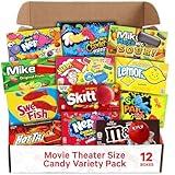 Movie Theater Candy Variety Pack - Candy Box of Milk Chocolate, Hard Candy, Gummies and More,12 Count