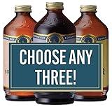 Portland Syrups - CHOOSE YOUR OWN FLAVORS - Premium Beverage Concentrates for Cocktails, Mocktails, Soda, Tea, Coffee, Baking and More - Organic Ingredients and 40% Less Sugar - Box of Three (12oz Bottles) - Drink Syrups/Mixers