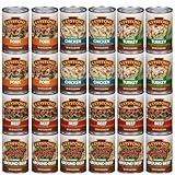 Keystone Meats 24 Cans Variety Pack – All Natural Fully Cooked Canned Meat (6 Beef, 4 Chicken, 4 Turkey, 4 Pork –14.5 oz | 6 Ground Beef –14 oz) – Pantry Staple, Emergency, Camping 5 Years Shelf Life