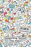 Songwriting Journal for Kids: Cute graphics music notebook for kids and tweens with blank lined pages for writing lyrics and staff lined pages for music composition!
