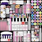 SAVILAND Acrylic Nail Kit with Drill: Professional Nail Kit Acrylic Set for Beginners with Everything Gel Polish U V Light Decorations for Home Salon Gift Set
