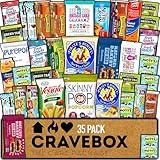 CRAVEBOX Healthy Snack Box (35 Count) Father's Day Variety Pack Care Package Gift Basket Kid Men Women Adult Nuts Health Nutrition Assortment College Back to School