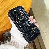 Gun Pattern Mobile Phone case, Compatible with iphone16 16pro 16promax 16plus 15 14 13 12 11 Men's Protective case, All-Inclusive Anti-Drop case. (iPhone 14 Pro,Black)