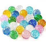Ayfjovs 24PCS Glitter Bouncy Balls for Kids Party Favors, 32mm 6 Colors Rubber Bounce Balls Bulk, Easter Bag Filling, Easter Basket Stuffers