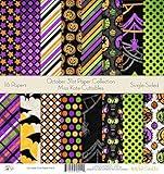 Pattern Paper Pack - October 31st - Scrapbook Specialty Paper Single-Sided 12"x12" Collection Includes 16 Sheets - by Miss Kate Cuttables