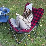 CAMP & GO Extra Large Ultra Padded Outdoor Camping Chair, Portable Folding Camp Chair with Wide Padded Seat, Cup Holder, and Carry Bag, Multicolor