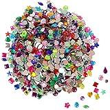 1200 Pcs Acrylic Flatback Rhinestones,12 Different Shape Gems for DIY Craft Jewels Gemstone Wedding Birthday Decoration (6-13mm) (Acrylic)