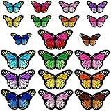 20pcs Butterfly Iron on Patches, 2 Size Embroidered Sew Applique Repair Patch