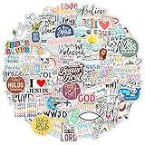 100 Pack Inspiring Christian Stickers for Water Bottles Laptops Phone Cases, Waterproof Vinyl, Summer Camp VBS, Bible Verse Stickers, Religious Christian Gifts for Kids, Teens, Girls and Boys (Faith)