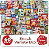 Variety Snack Box for Adults - 60 Count Care Package for Kids, College Students, and Office - Assorted Chips and Treats in a Beautiful Gift Box
