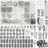 Fscwlmon 215 Pcs Viking Dreadlock Accessories Hair Charms Norse Runes Tube Beads Metal Clips Cuffs Rings Vikings Jewelry For Women Bracelets Pendant Necklace DIY Braid Accessories Silver