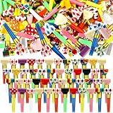 Hanaive 200 Pcs Party Blower Noisemakers Party Blowers for Kids Colorful Birthday Blowouts Horns Whistles Party Favors for New Years Sporting Events Party Supplies, Multiple Color