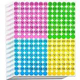 Dreecy Yard Sale Price Stickers Garage Sale Pre-Priced Price Tag Labels, 1920 PCS 3/4" Diameter Flea Market Pre-Printed Pricing Stickers for Retail,Bright Neon Colors (Pink Green Blue Yellow)