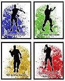 Silly Goose Gifts Funny Video Gamer Dance Moves Emote Fort Battle Drop Royale Themed Bathroom Wall Art Prints Decor (Set of 4) Bath Reminder Pictures Sign Poster Decoration