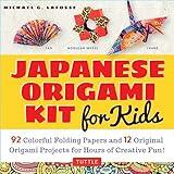 Japanese Origami Kit for Kids: 92 Colorful Folding Papers and 12 Original Origami Projects for Hours of Creative Fun! [Origami Book with 12 projects]