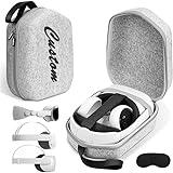 Custom Personalized Hard Carrying Storage Case Compatible with Oculus Quest 2/Quest 3 Version VR Gaming Headset and Touch Controllers Accessories Text Logo Photo Customized Design,Travel Carrier Bag