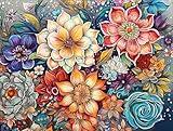 SOTYIOO Diamond Painting Kits for Adults. Diamond Art Flowers Full Drill Round Gem Art 5D Diamond Dots Suitable Home Wall Decor 12x16inch