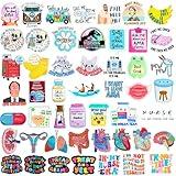 50 PC Funny Vinyl Nurse Stickers Healthcare Medical Nursing Nurses Sticker for Water Bottles Laptop Computer Decal RN CNA Future School Student Deals Work Accessories Items Stuff Day Week Gifts