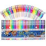 Gel Pens for Adult Coloring Books, 30 Colors Fine Point Gel Marker Pen with 40% More Ink for Drawing, Bullet Journaling, School Craft Supplies