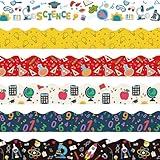 75Ft Science Math Bulletin Board Borders Sets, Back to School Classroom Decorations Scientist Lab Border Math Scalloped Trim Science Party Decor for Home Office Teacher Chalkboard Wall Door Window