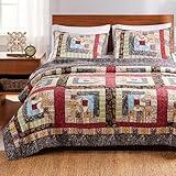 Greenland Home 100% Cotton Fashion Quilt Collection, Prewashed, Reversible Quilt Set, 3-Piece Full/Queen, Colorado Lodge