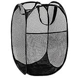 DUCOO Pop Up Hamper, 1 PCS Mesh Pop Up Laundry Hamper, Foldable Mesh Laundry Basket with Space-Saving Design for Home, Dorm, Travel & Storage - Black