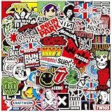 100 Pcs Rock Band Music Stickers – Durable and Waterproof Vinyl Stickers Featuring Iconic Bands | Punk, Metal, Rock Decals | Scratch-Resistant, Vibrant Colors for Laptops, Guitars, Water Bottles