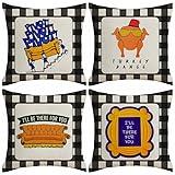 OKFCUS Friends Theme Decor Throw Pillow Cover - TV Show Merchandise Cushion for Home Sofa Couch 18 X 18 Inch - Friends Gifts