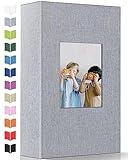 Artfeel Photo Album 4x6 with 300 Pockets,Slip-in Picture Albums,Linen Cover Memory Book with Front Window,White Page Vertical Photo Book for Wedding,Family,Anniversare,Baby,Vacation