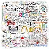 Teacher Stickers 50 Pcs, Vinyl Waterproof Teacher Stickers for Laptop Water Bottles Notebook, Teacher Appreciation Gifts in Bulk