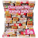 Chocolate Assorted Bulk Candy Variety Pack 5lb - Mini Chocolate Bars, Milk & Dark Chocolate Mix - Individually Wrapped Bulk Candy for Office Snacks, Party Favors and Bags