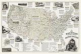 National Geographic Railroad Legacy Map of the United States Wall Map (Poster Size: 36 x 24 in) (National Geographic Reference Map)
