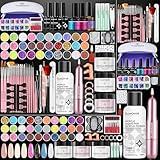 Glamonade Acrylic Nail Kit for Beginners: Professional Complete Set with Drill UV Light Gel Polish Nail Art Tools for Salon Quality Manicures at Home